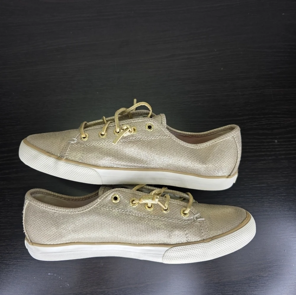 Sperry Top-Sider Big Girl's Seacoast Fashion Boat Gold Shoe Size 5M YG54361
